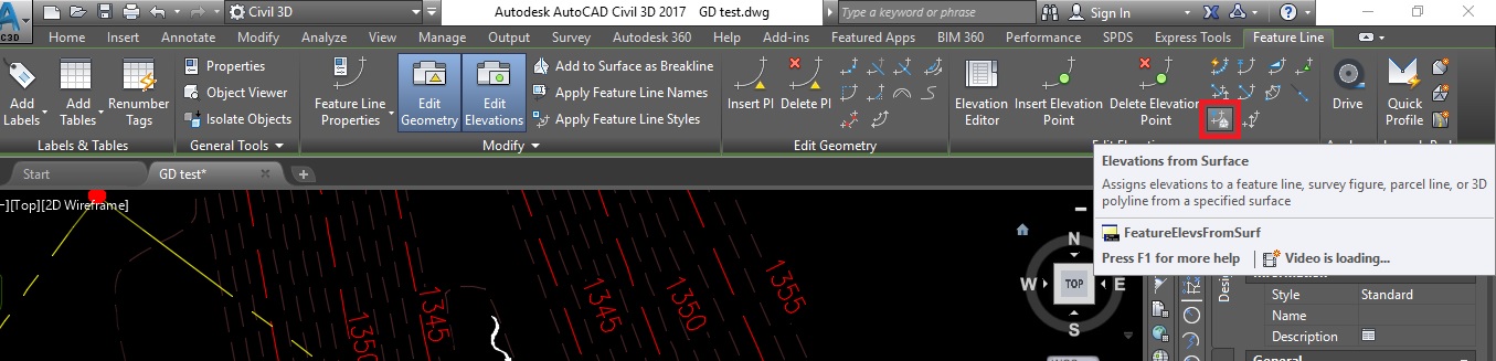 How to Assign Elevations to Feature line from Existing Surface - image 4