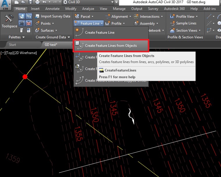 How to Assign Elevations to Feature line from Existing Surface - image 8