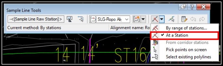 Sample lines at stations