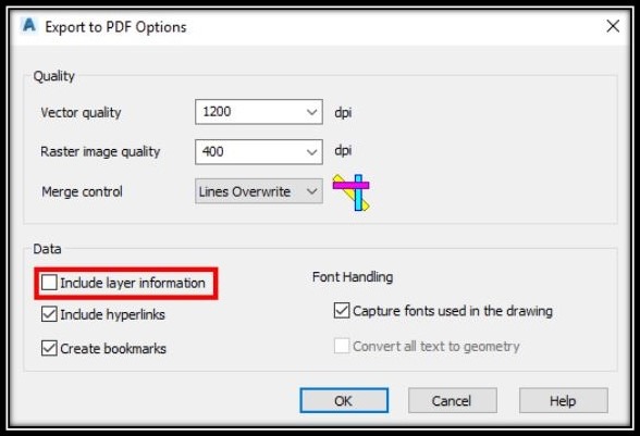 Hide Layer data when DWG to PDF - image 2