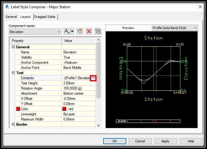 Edit Contents of profile bands