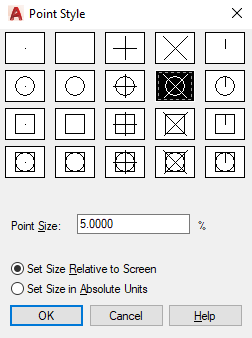 Edit Point Styles in AutoCAD