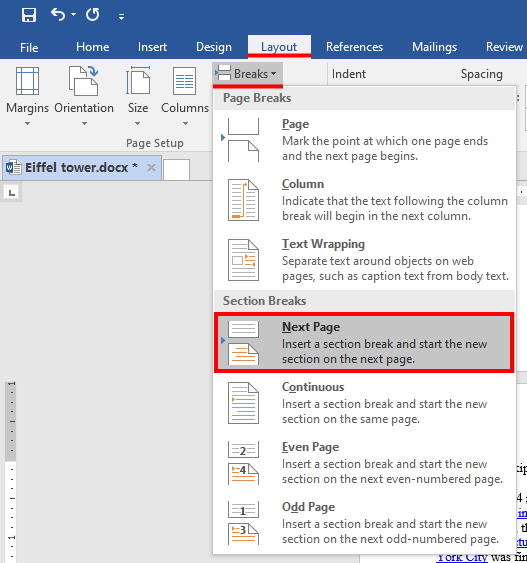 Make a Single page Landscape in Microsoft Word - image 1