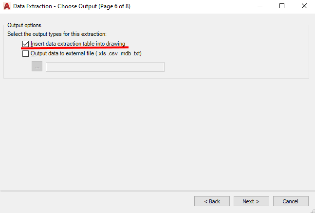 insert hatch area table into autocad