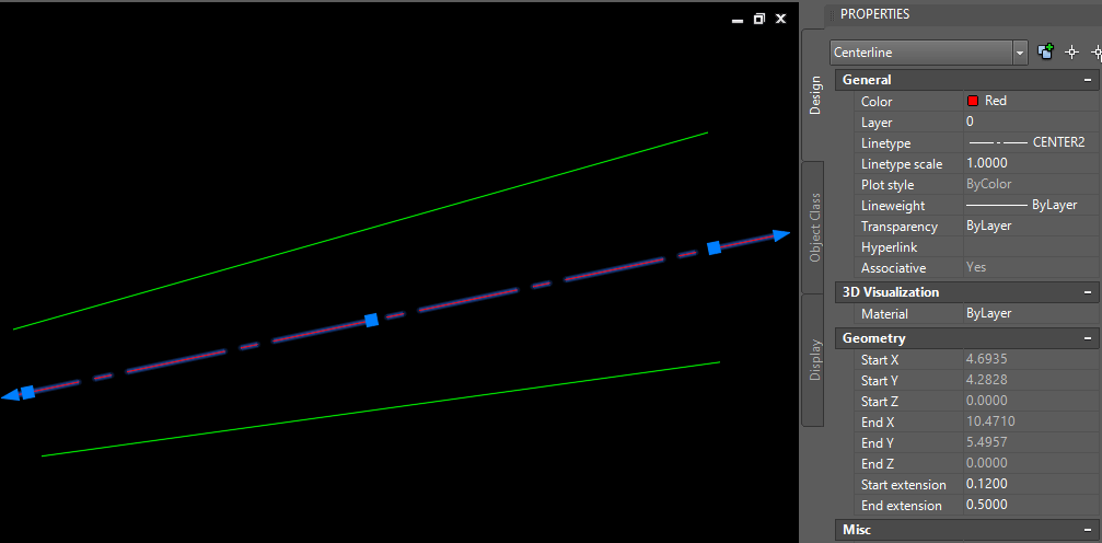 Centerline in autocad