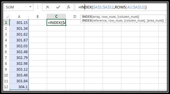 Flip Columns using formula in Excel