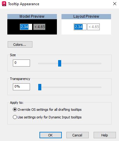 dynamic input appearance settings