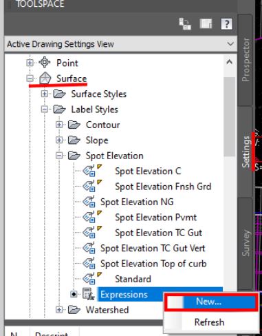 Master Civil 3d Expressions - Add a constant to Surface Labels - image 2