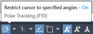 turn polar drafting mode on/off in autocad
