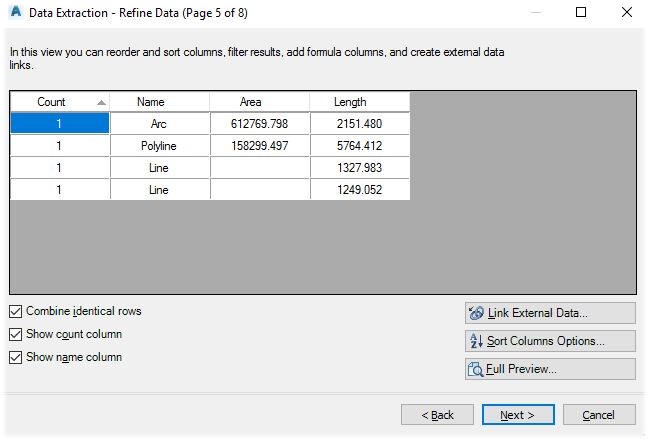 DataExtraction properties